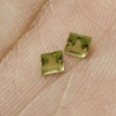 Peridot 3x3mm square facet 0.24 cts